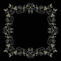 Decorative frame Elegant vector element for design in Eastern style, place for text. Beautiful floral golden border. Lace illustration for invitations, greeting cards and T Shirt design.