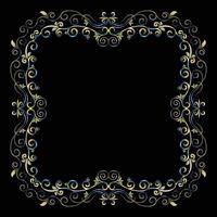 Decorative frame Elegant vector element for design in Eastern style, place for text. Beautiful floral golden border. Lace illustration for invitations, greeting cards and T Shirt design.