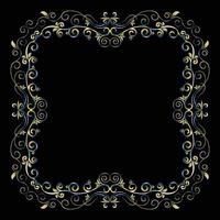 Decorative frame Elegant vector element for design in Eastern style, place for text. Beautiful floral golden border. Lace illustration for invitations, greeting cards and T Shirt design.