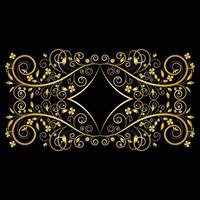 Decorative frame Elegant vector element for design in Eastern style, place for text. Beautiful floral golden border. Lace illustration for invitations, greeting cards and T Shirt design.