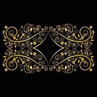 Decorative frame Elegant vector element for design in Eastern style, place for text. Beautiful floral golden border. Lace illustration for invitations, greeting cards and T Shirt design.