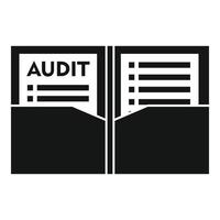 icono de documentos de auditoría, estilo simple vector