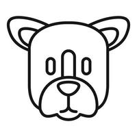 Cute dog icon, outline style vector