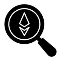 icono de descarga premium de búsqueda ethereum vector