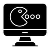 icono de diseño creativo del juego en línea pacman vector