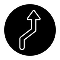 A unique design icon of curvy upward arrow vector