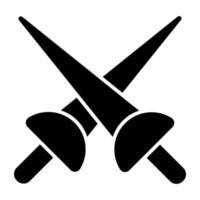 Battle tool concept icon, vector design of crossswords