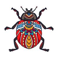 Colorful Beetle mandala arts isolated on white background vector