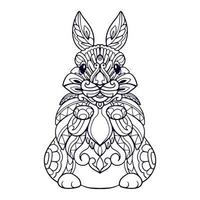 Beautiful Rabbit mandala arts isolated on white background vector