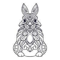 Beautiful Rabbit mandala arts isolated on white background vector