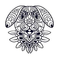 Beautiful Rabbit mandala arts isolated on white background vector