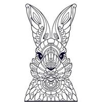 Beautiful Rabbit mandala arts isolated on white background vector