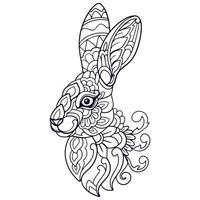 Beautiful Rabbit mandala arts isolated on white background vector