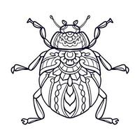 Beautiful Beetle mandala arts isolated on white background vector