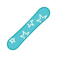 Blue snowboard icon, flat style vector