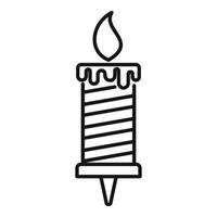 Birthday candle flame icon, outline style vector
