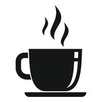 Hot coffee cup icon, simple style vector