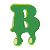 Letter B made of green slime vector