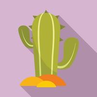 Mexican cactus icon, flat style vector