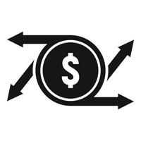 Coin money transfer icon, simple style vector