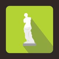 Statue of Venus de Milo icon, flat style vector