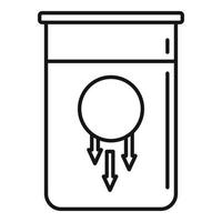 Sphere flask gravity icon, outline style vector