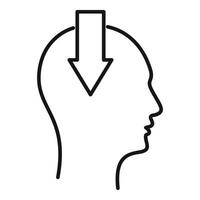 Stress headache icon, outline style vector