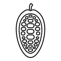 Durian fruit icon, outline style vector