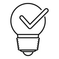 Bulb idea mission icon, outline style vector