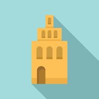 icono de la torre del edificio de riga, estilo plano vector