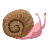 Aquarium snail icon, cartoon style vector