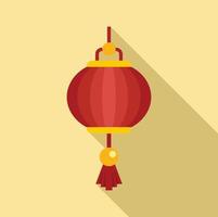 Festival chinese lantern icon, flat style vector
