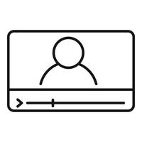 Storyteller online video icon, outline style vector
