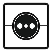 Home power socket icon, simple style vector