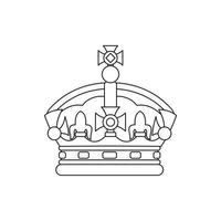 Crown icon, outline style vector