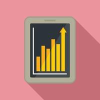 Office manager tablet graph icon, flat style vector