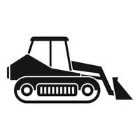 Loader bulldozer icon, simple style vector