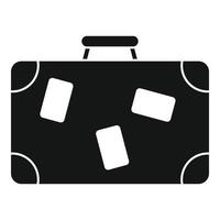 Travel suitcase icon, simple style vector