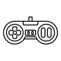 icono de joystick de juegos arcade, estilo de esquema vector