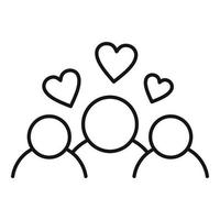 Family affection icon, outline style vector