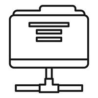 Estimator shared folder icon, outline style vector