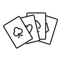 icono de cartas de juego de la fortuna, estilo de esquema vector