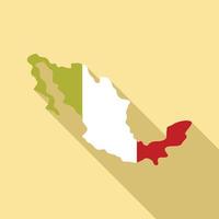Mexico territory icon, flat style vector