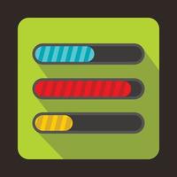 Progress loading bars icon, flat style vector