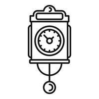 icono de reloj de péndulo clásico, estilo de esquema vector