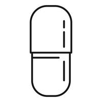 Prescription pill icon, outline style vector