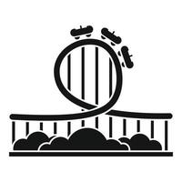 Roller coaster ride icon, simple style vector