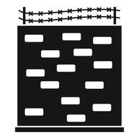 Prison building wall icon, simple style vector