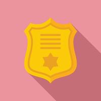 Prosecutor gold emblem icon, flat style vector