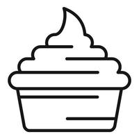 Milk cupcake icon, outline style vector